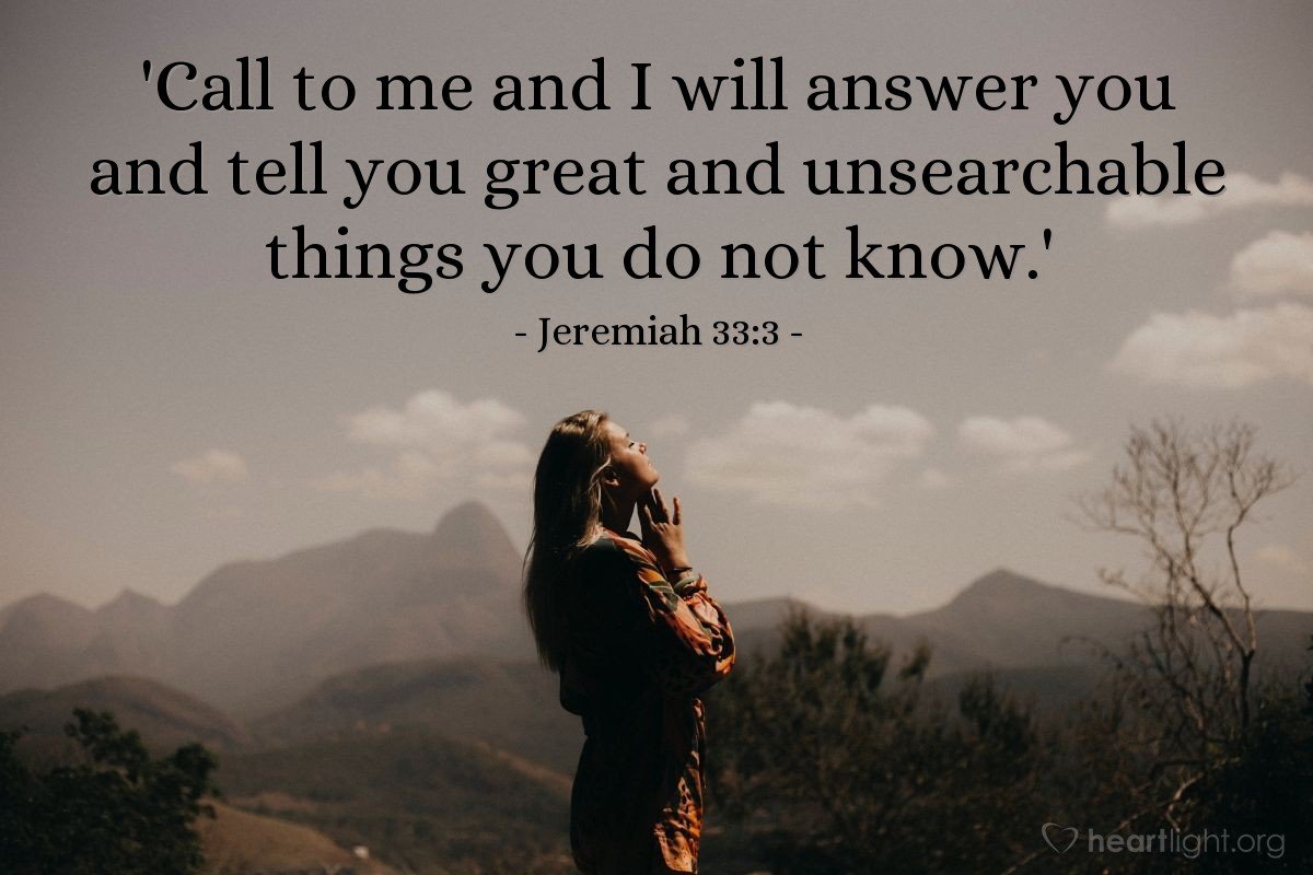 Today’s Verse – Jeremiah 33:3
