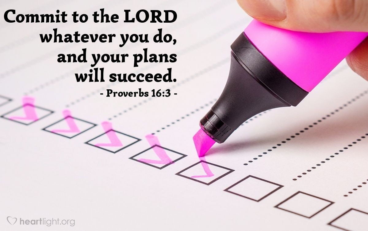 Today’s Verse – Proverbs 16:3