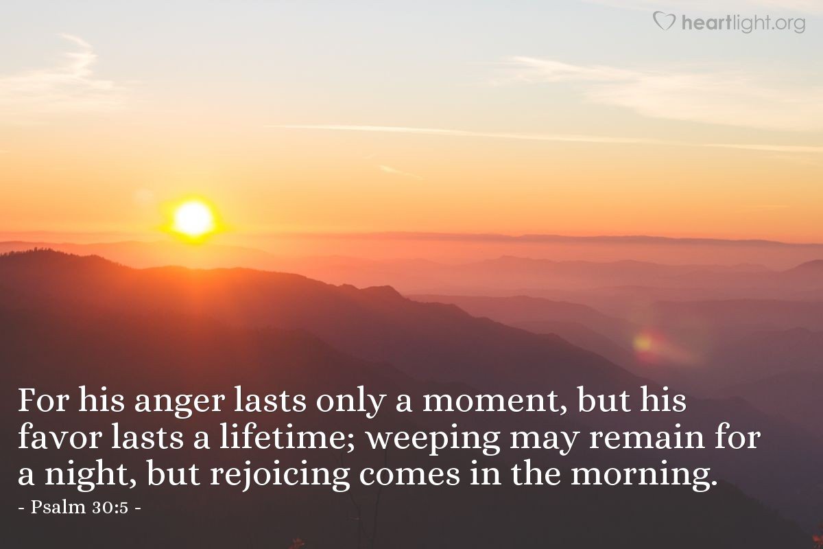 Today’s Verse – Psalm 30:5
