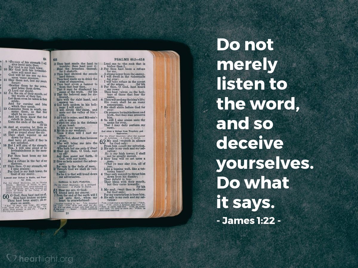 Today’s Verse – James 1:22
